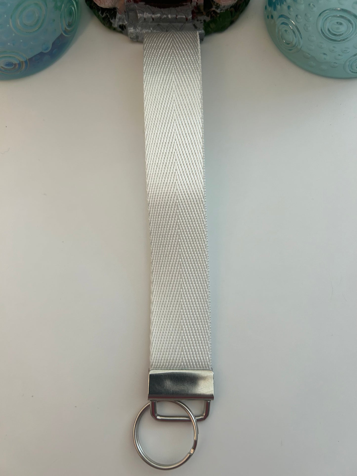 Nylon Webbing Keychain-White