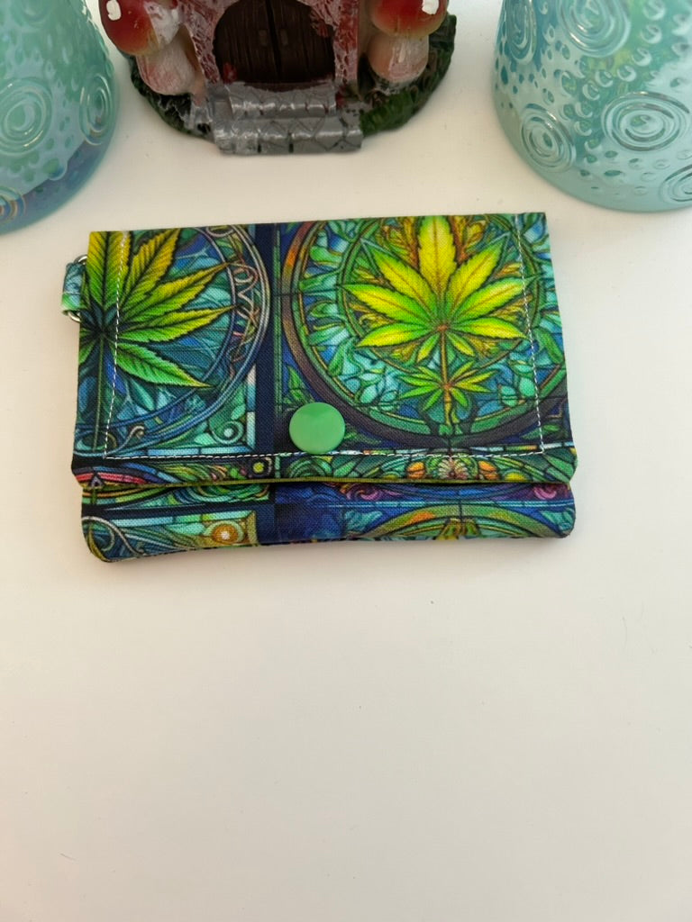 Stained glass leaf card case