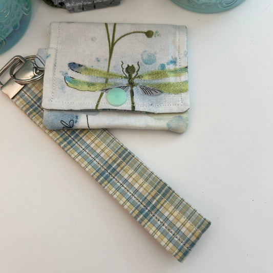 Dragonfly snap pouch with keychain set