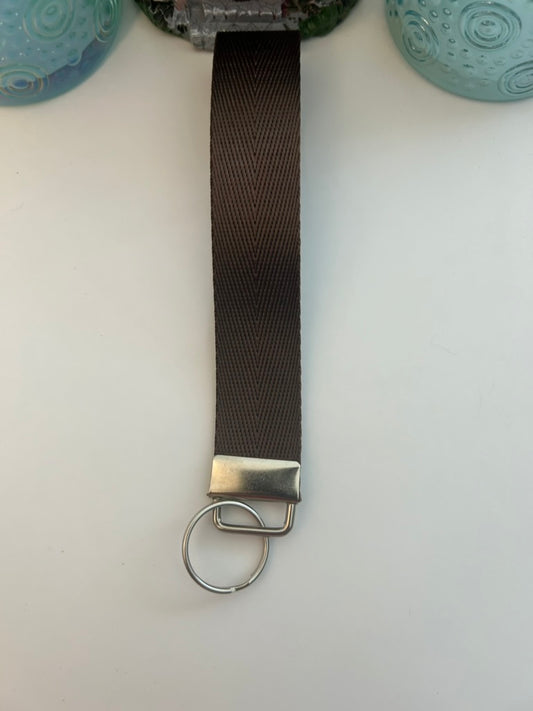 Nylon Webbing Keychain- Dark Brown