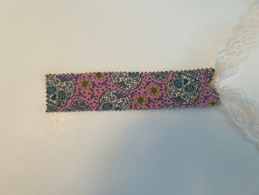 Pink sugar skull bookmark