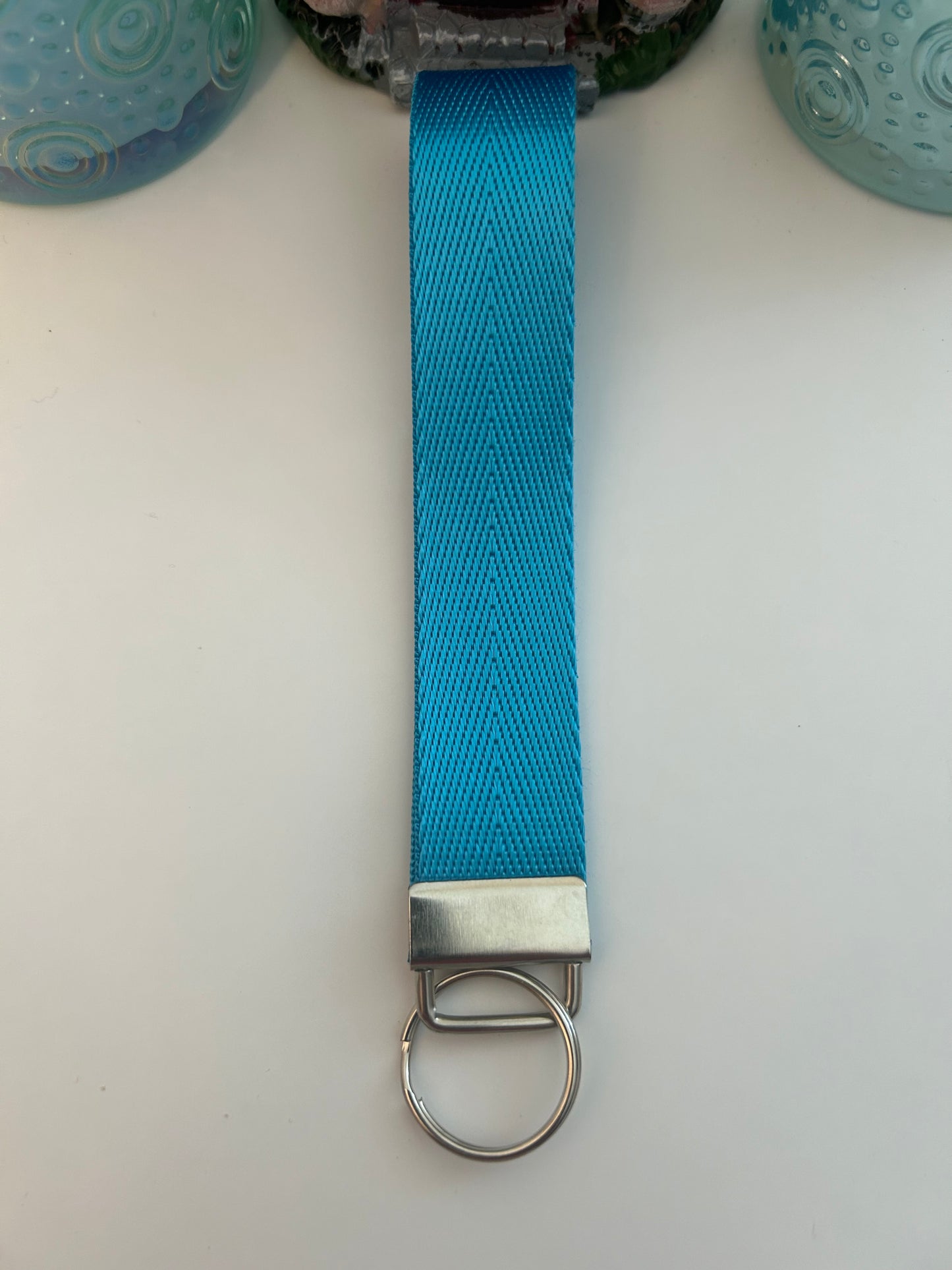 Nylon Webbing Keychain- Bright Blue