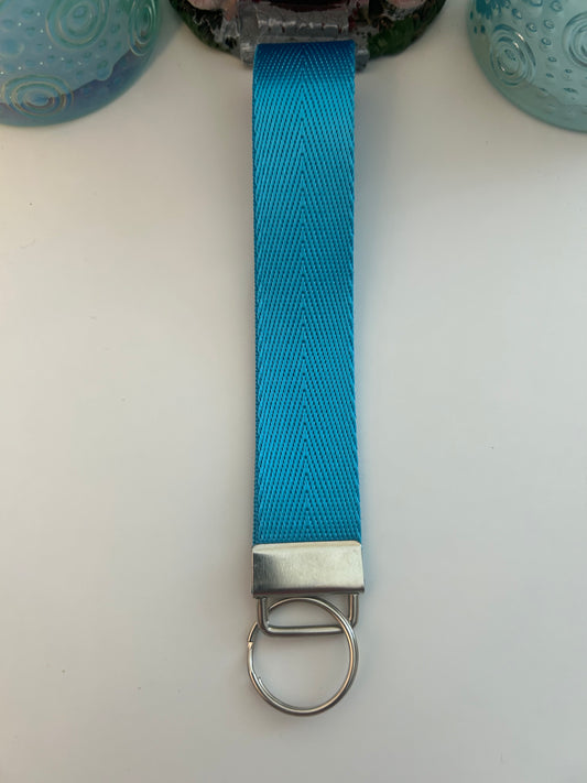 Nylon Webbing Keychain- Bright Blue