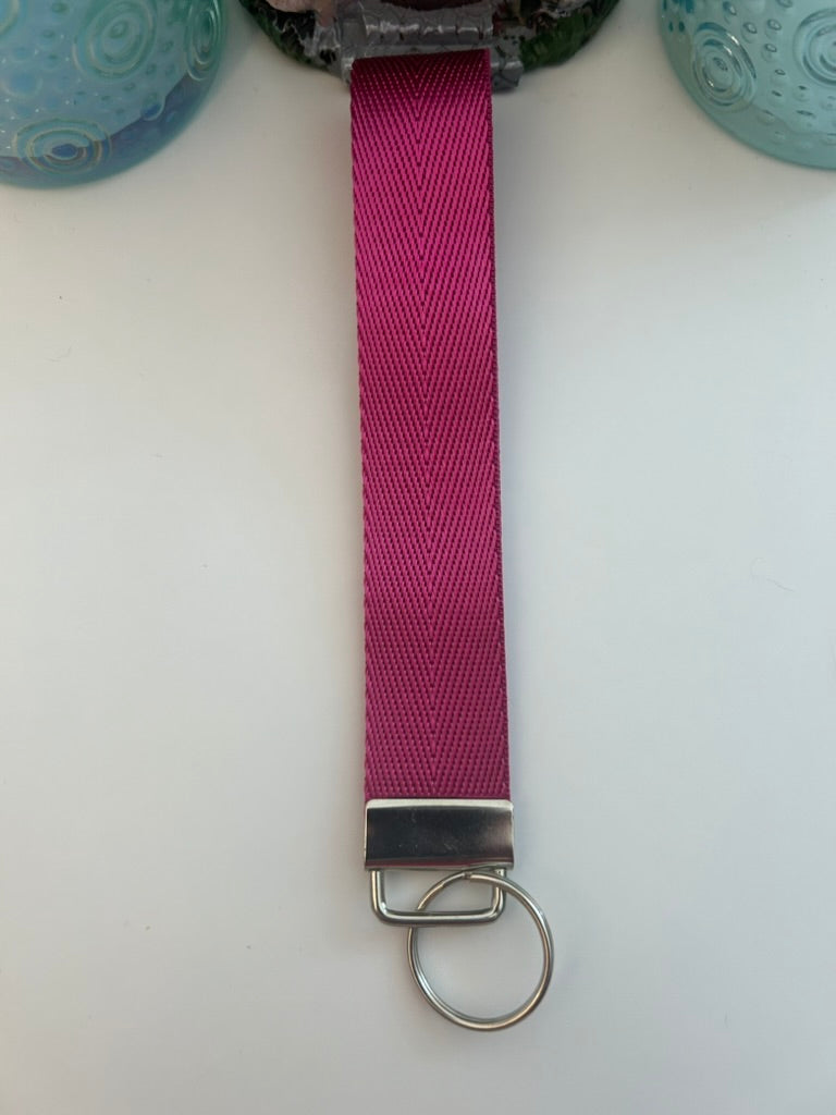 Nylon Webbing Keychain- Fucsia