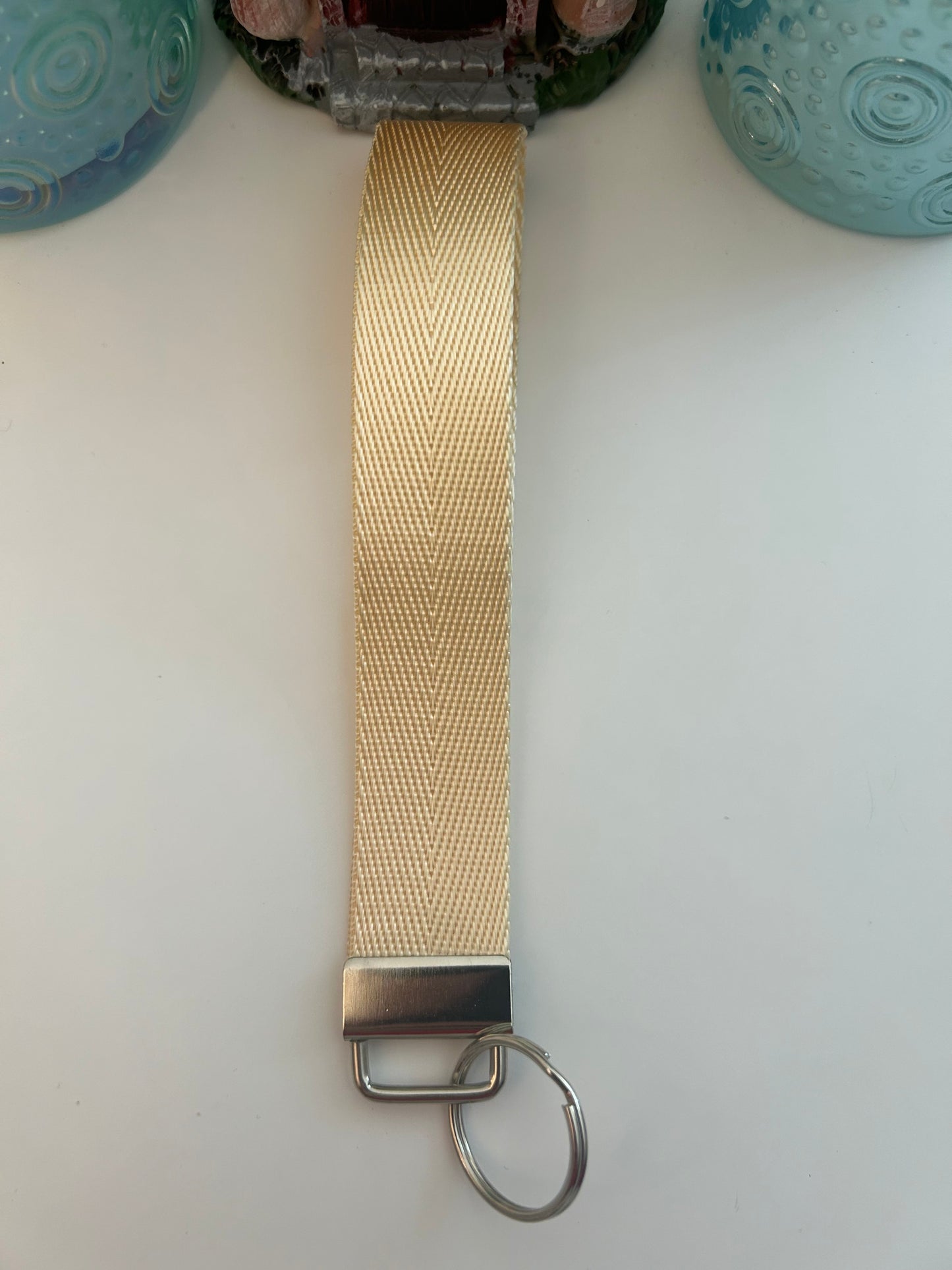 Nylon Webbing Keychain- Cream