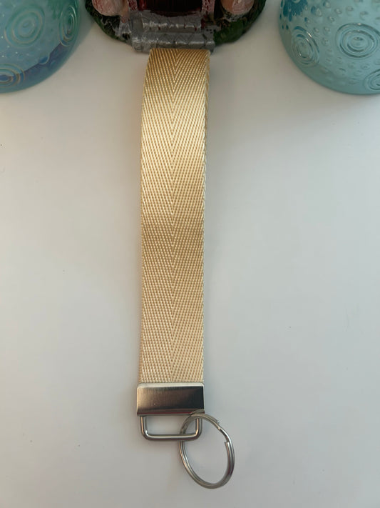 Nylon Webbing Keychain- Cream