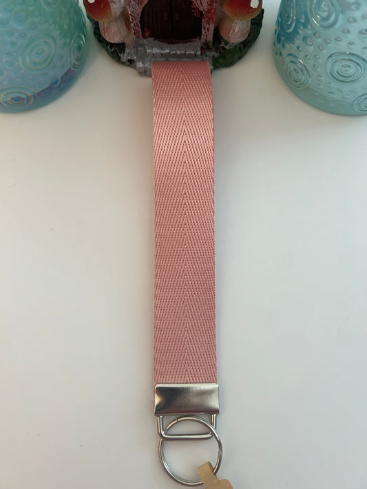 Nylon Webbing Keychain- Light Pink