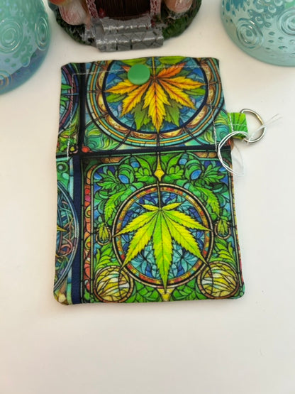 Stained glass leaf card case