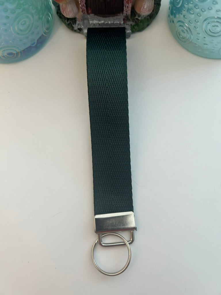 Nylon Webbing Keychain- Dark Green