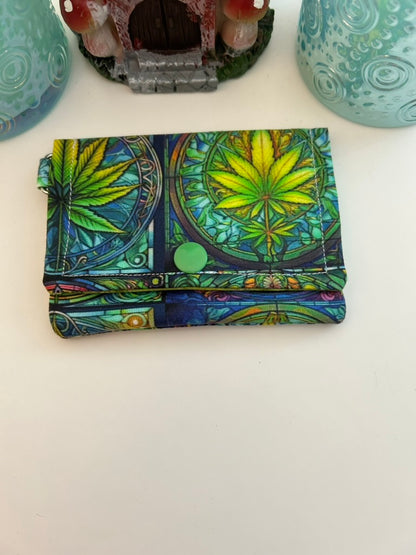 Stained glass leaf card case