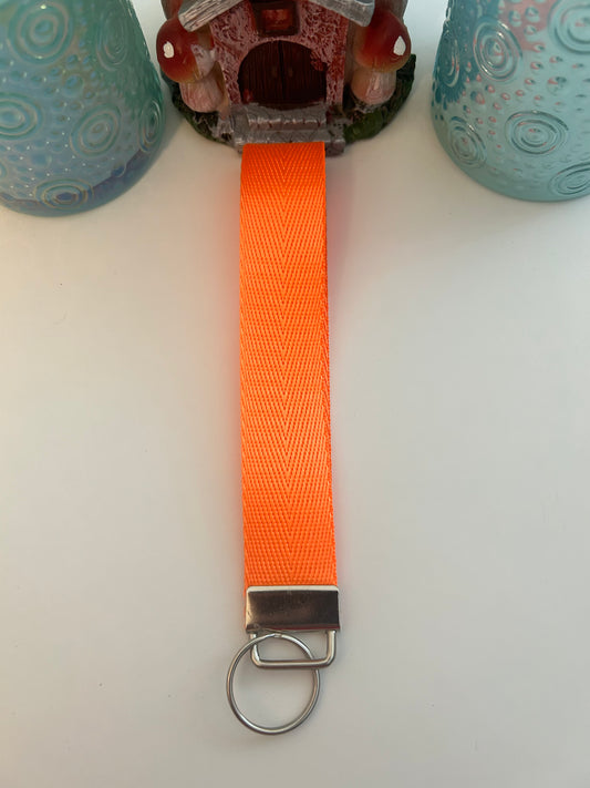 Nylon Webbing Keychain- Neon Orange