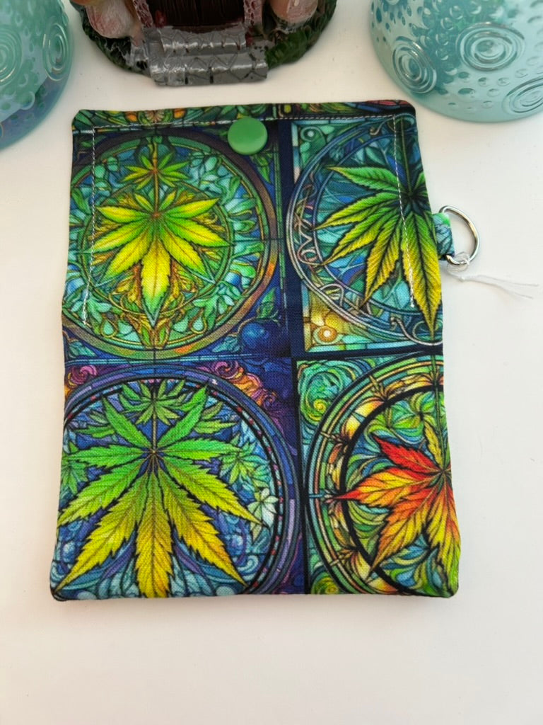 Stained glass leaf pouch